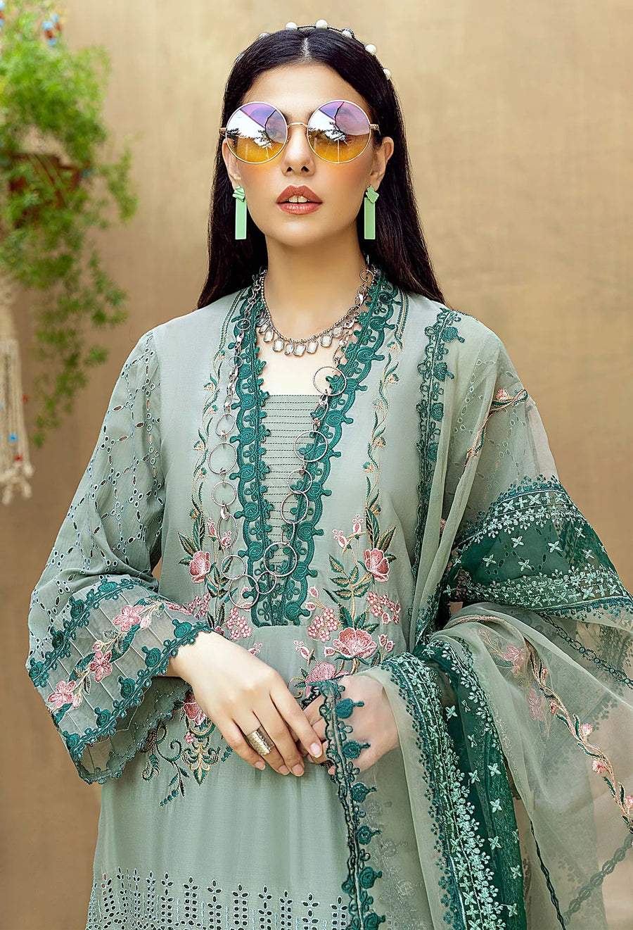 3 Piece - Fully Embroided Lawn Suit AD-125