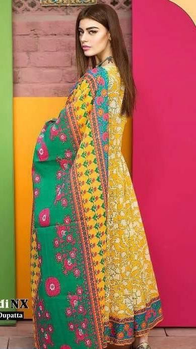 3 pc Lawn suit | Chiffon Dupatta KD-460