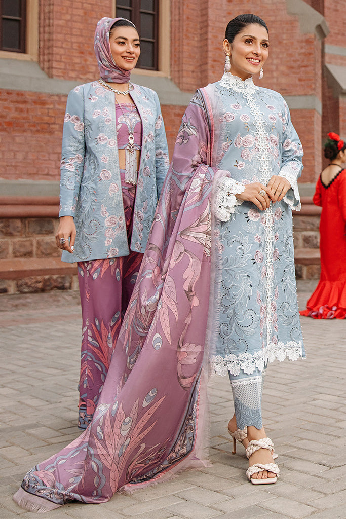 3 Piece - Unstitched Fully Embroided Lawn Fabric