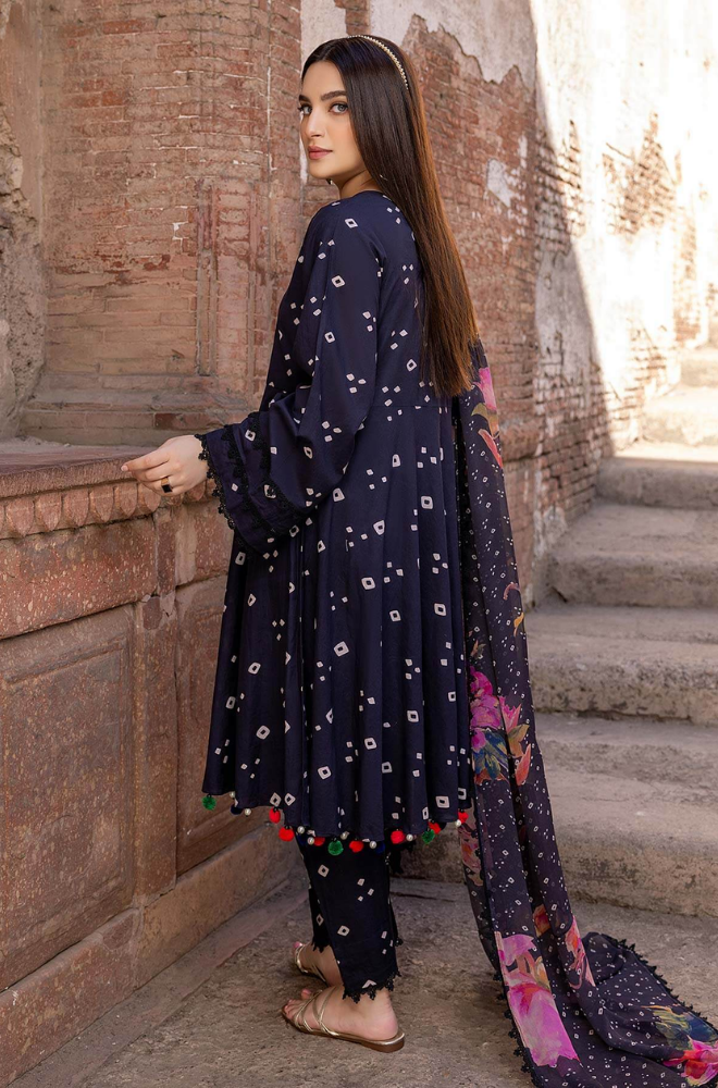 3 Piece - Unstitched Digital Printed Lawn Fabric