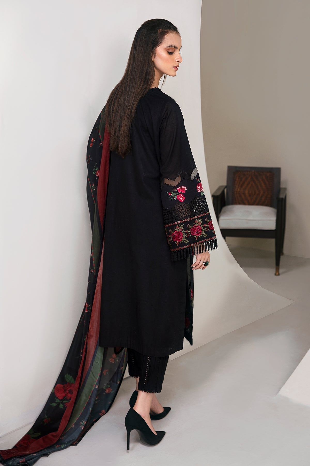 3 Piece - Unstitched Fully Embroided Dhanak Fabric