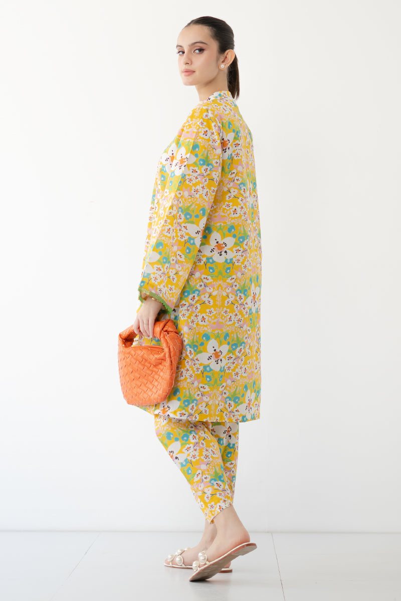 2 Piece - Unstitched Digital Printed Lawn Fabric