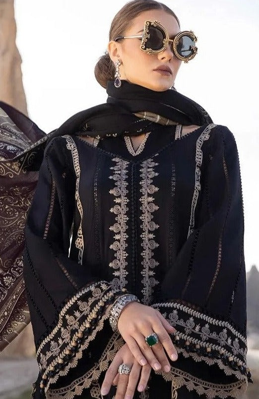 3 Piece Unstitched - Luxury Lawn Embroided Dress