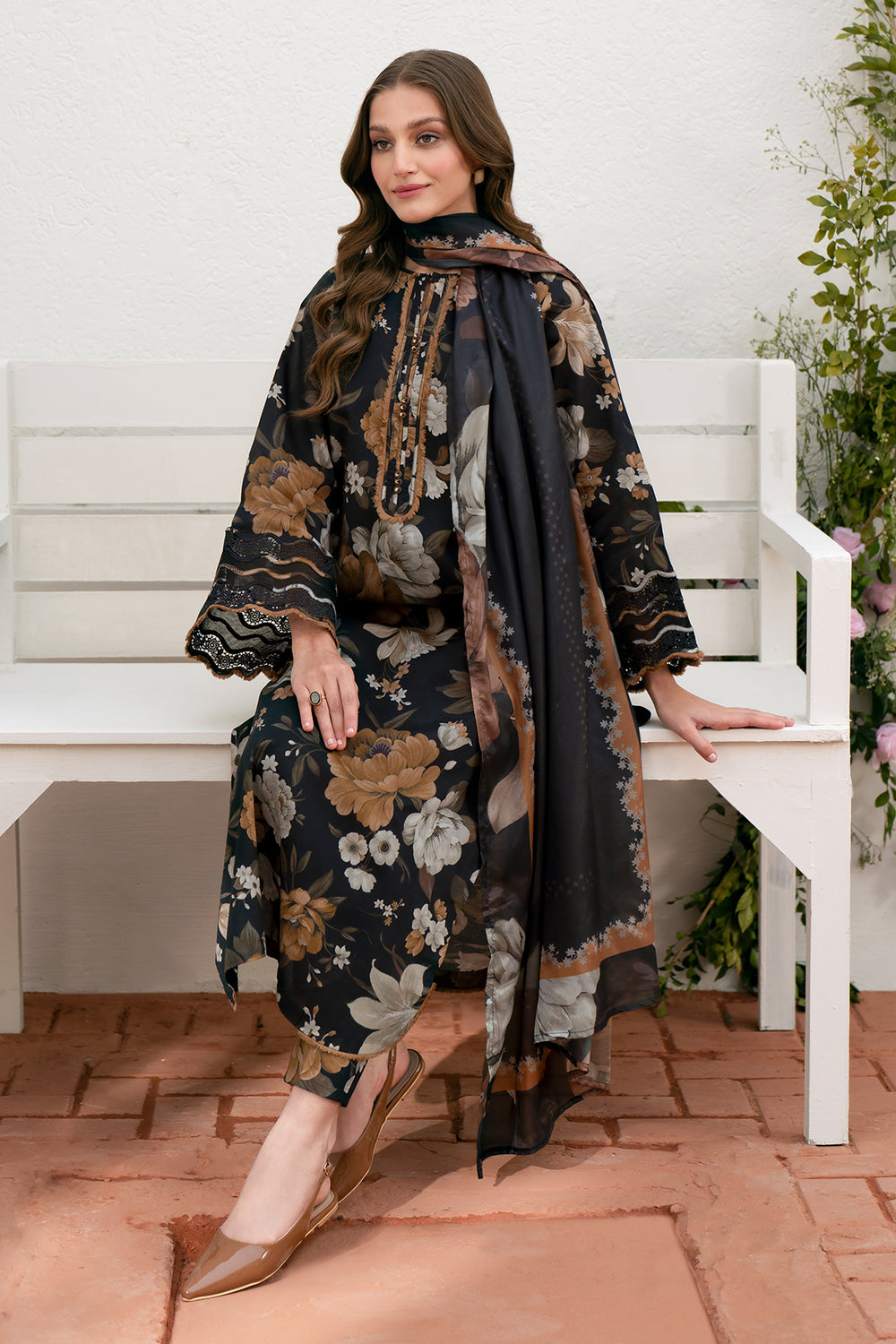 3 Piece - Unstitched Digital Printed Lawn Fabric