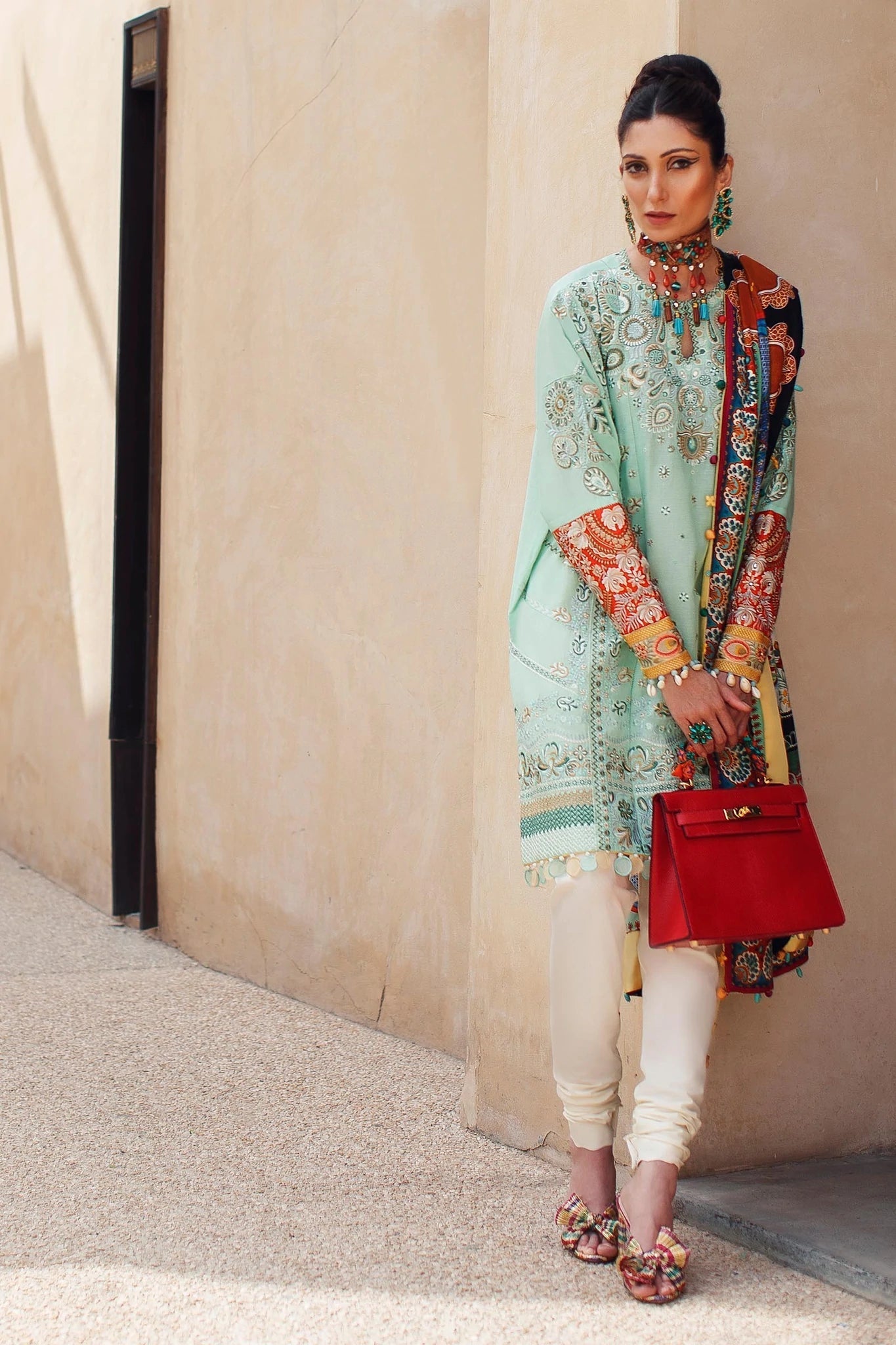 3 Piece - Unstitched Viscose Fabric With Silk Dupatta