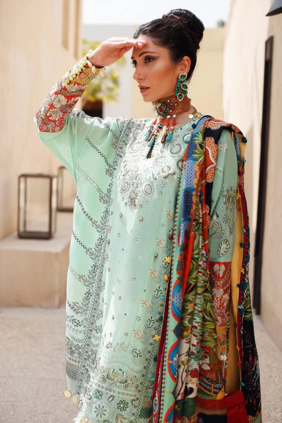 3 Piece - Unstitched Viscose Fabric With Silk Dupatta