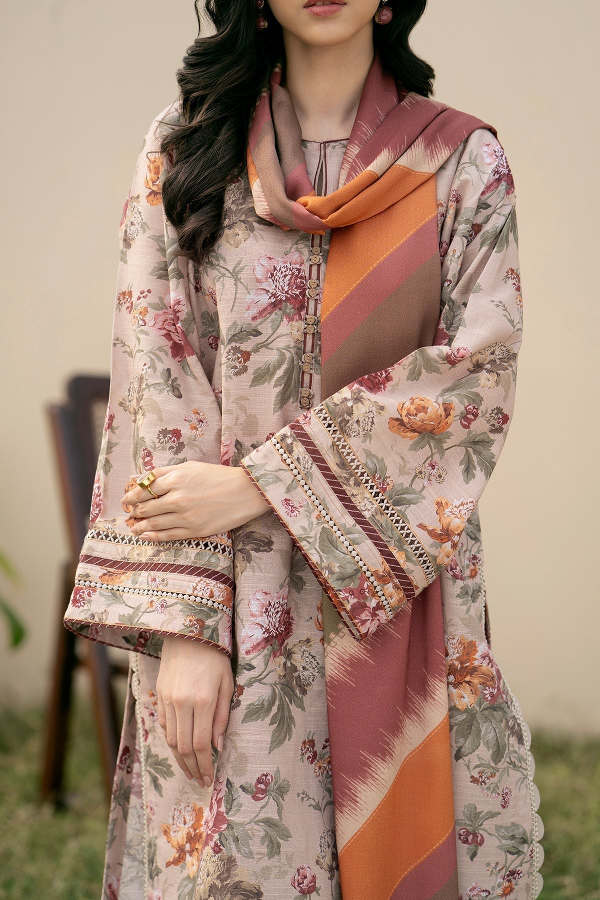 3 Piece - Unstitched Digital Printed Lawn Fabric