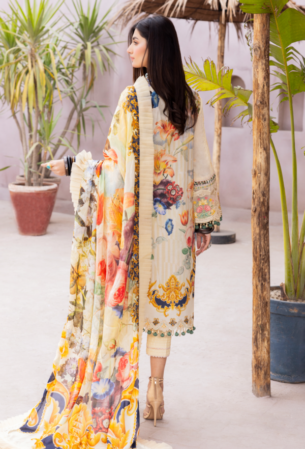 3 Piece - Unstitched Fully Embroided Lawn Fabric
