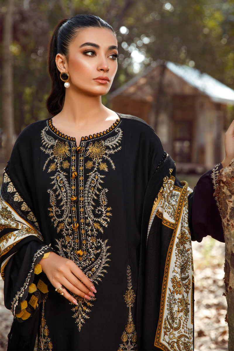 3 Piece - Unstitched Fully Embroided Dhanak Fabric With Wool shawl MB-700