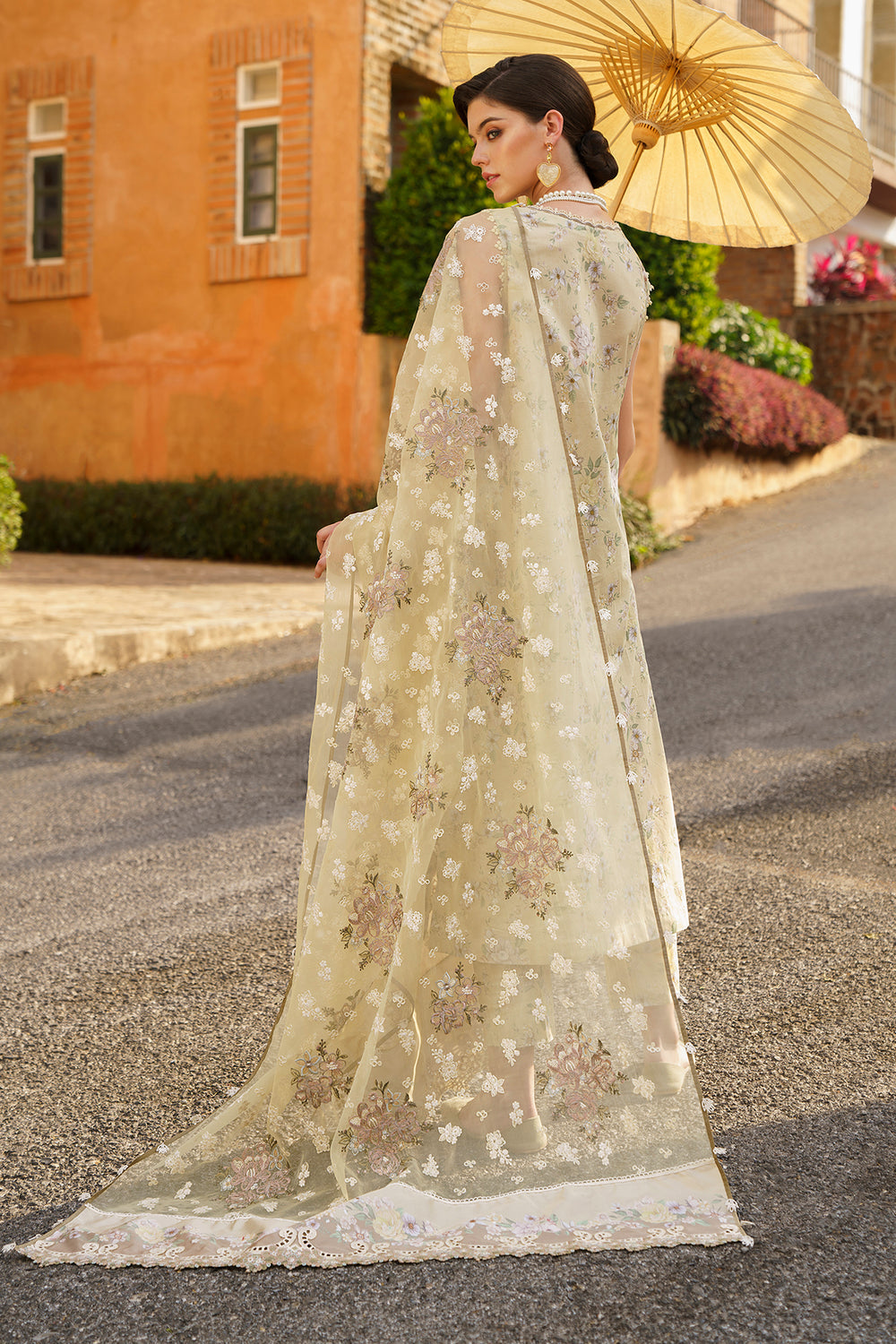 3 Piece - Unstitched Digital Printed Lawn Fabric With Embroided Laces BQ 71