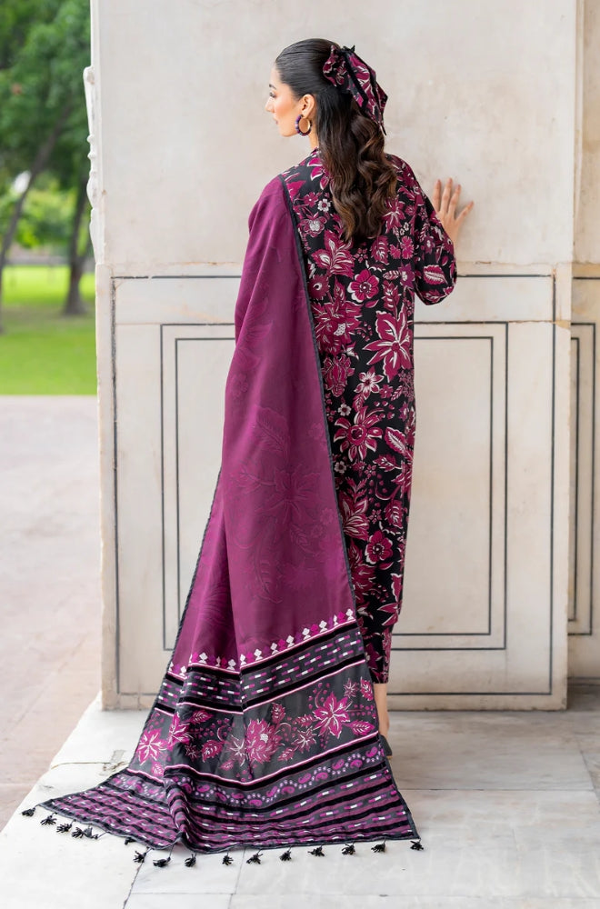 3 Piece - Unstitched Digital Printed Khaddar Fabric BK-187