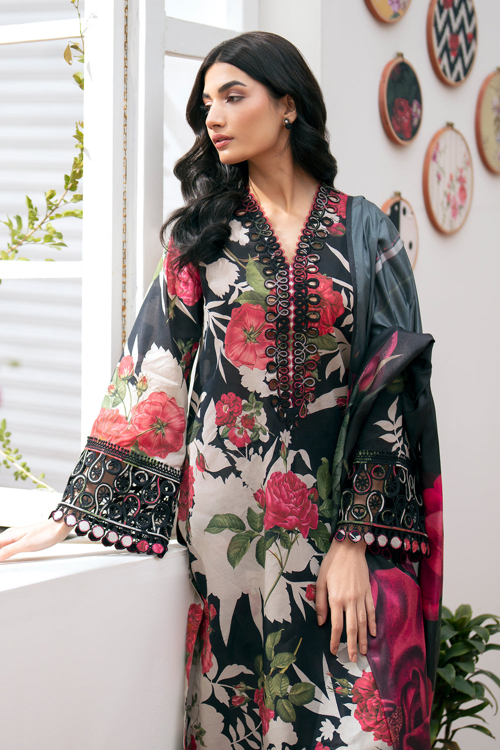3 Piece - Unstitched Digital Printed Lawn Fabric BQ-03