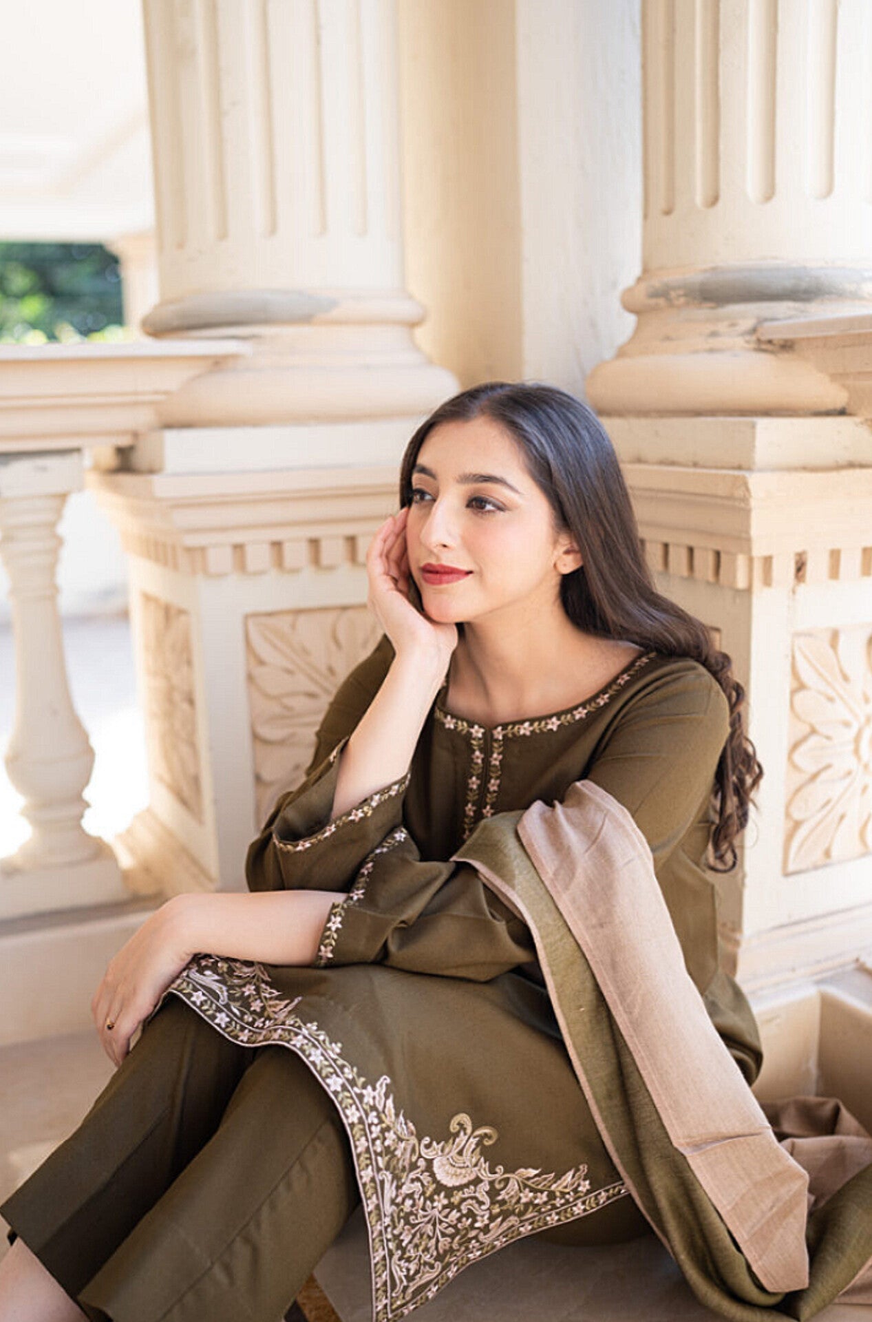 3 Piece - Unstitched Embroided Dhanak Fabric AS-10