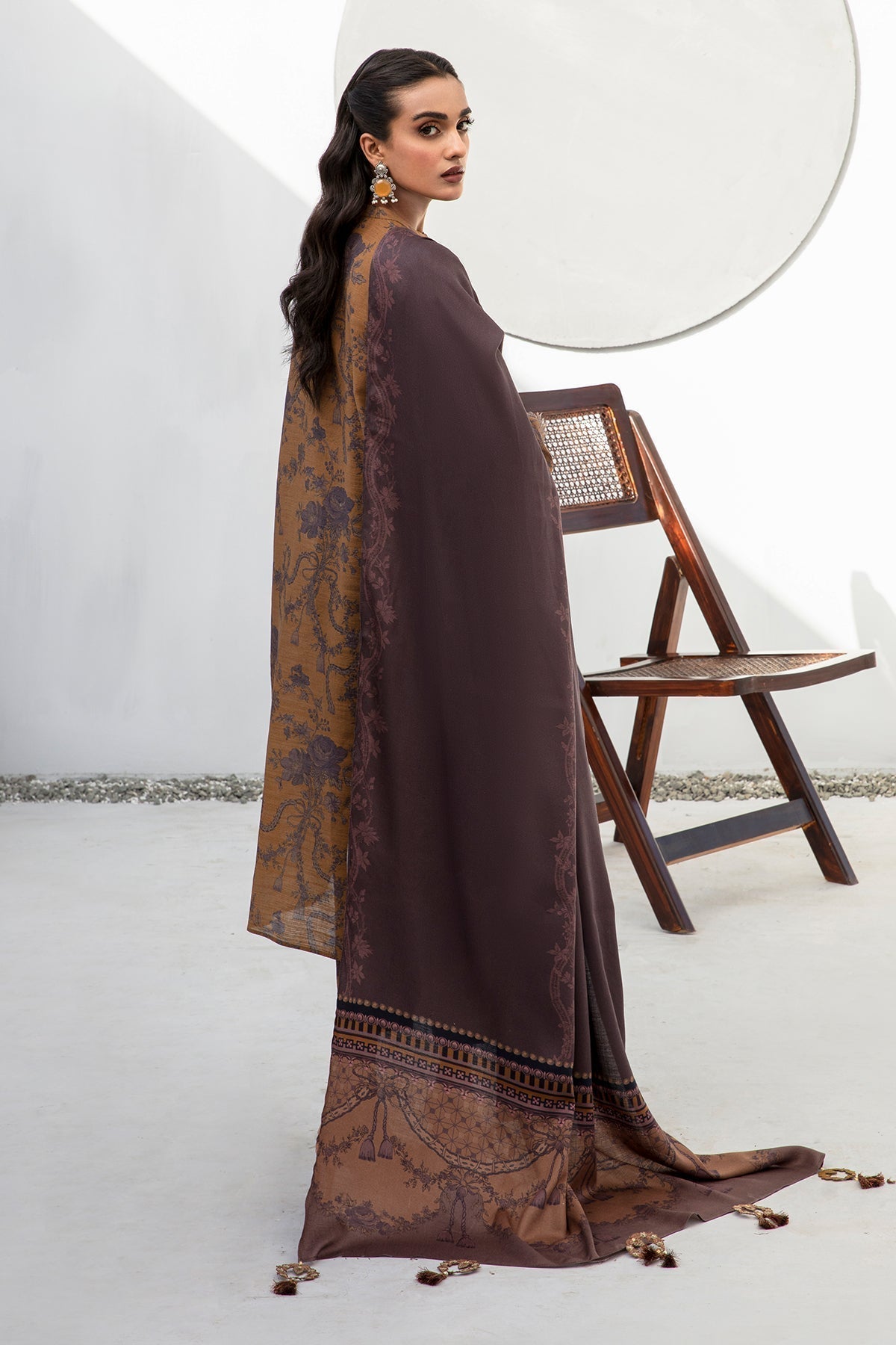 3 Piece - Unstitched Digital Printed Khaddar Fabric With Khaddar Shawl