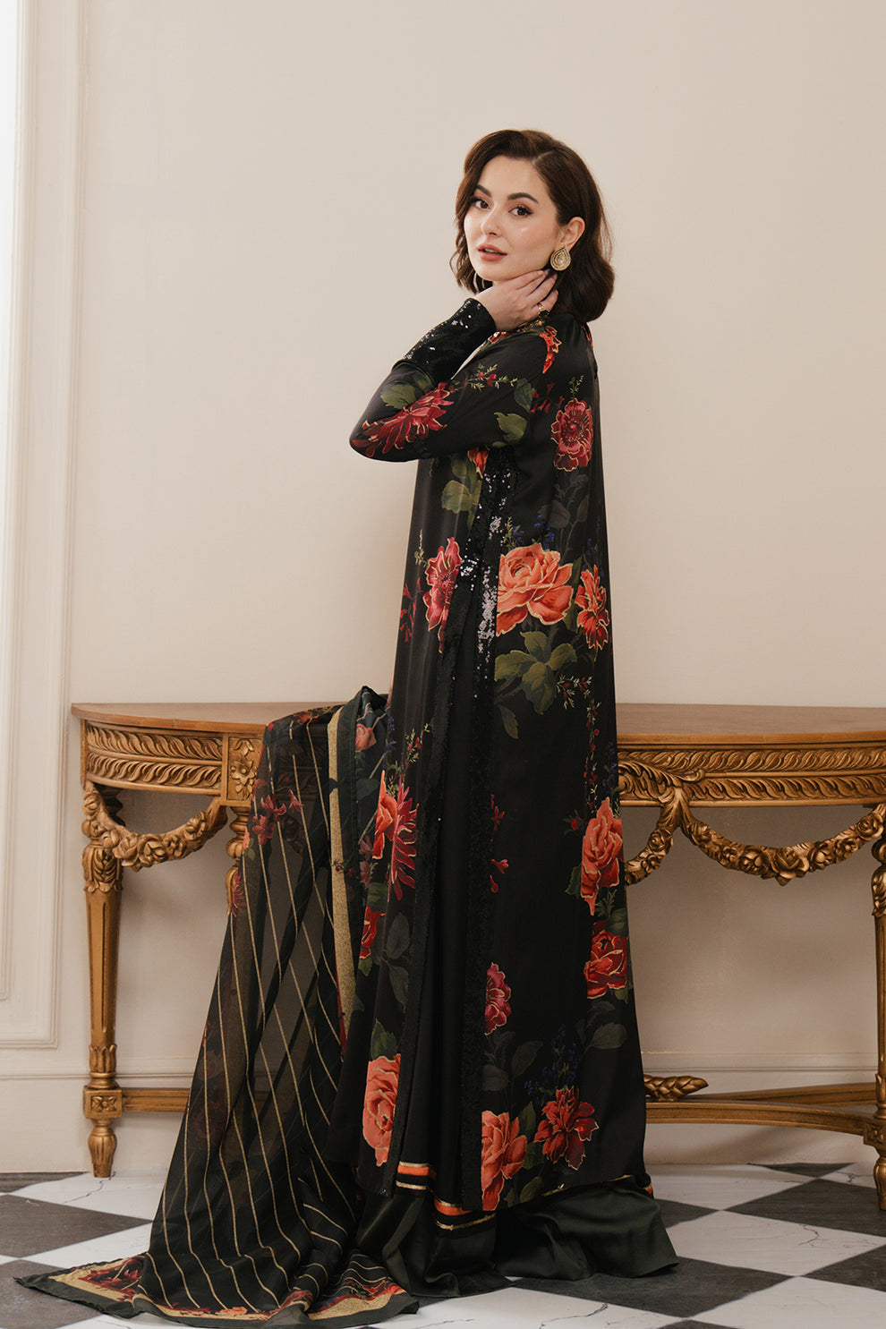 3 Piece - Unstitched Digital Printed Khaddar Fabric With Khaddar Shawl BK-179