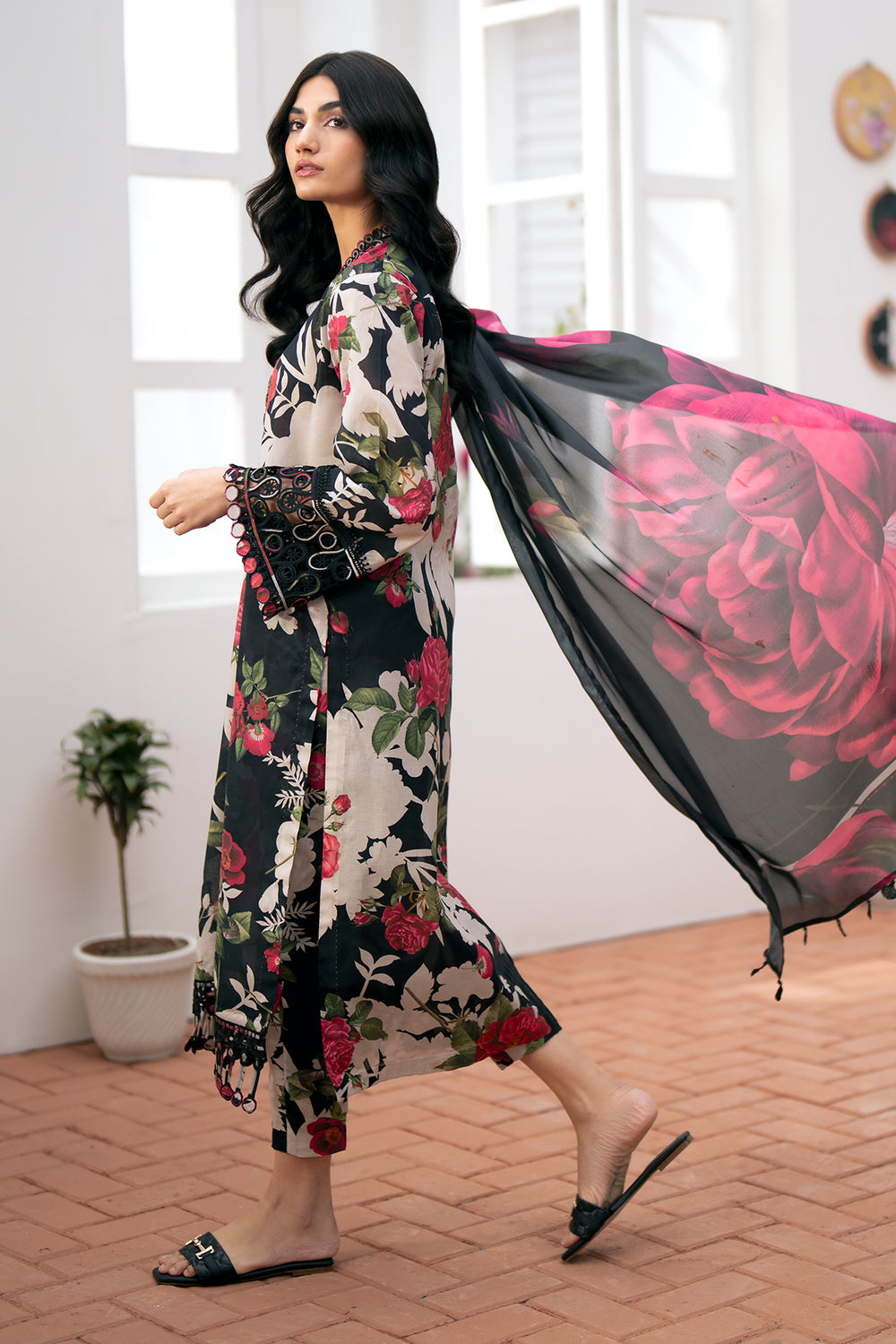 3 Piece - Unstitched Digital Printed Lawn Fabric BQ-03