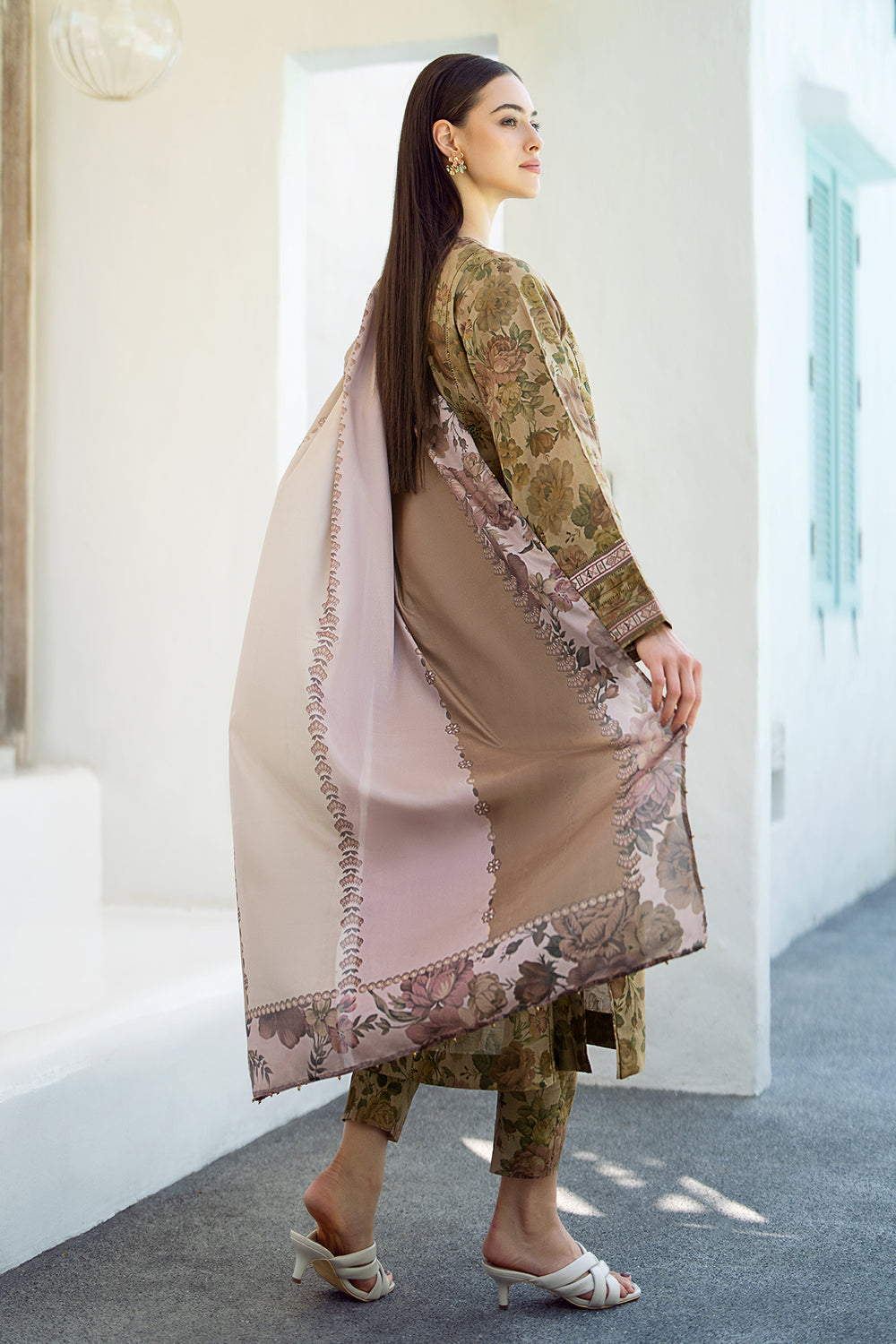 3 Piece - Unstitched Digital Printed Khaddar Fabric BK-177