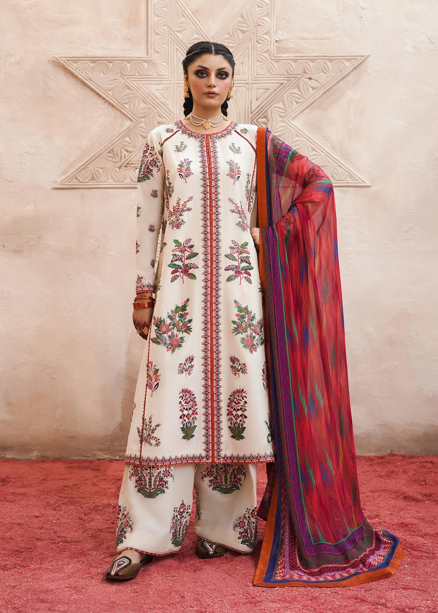 Linen - 3 Piece Unstitched Fully Embroided Suit
