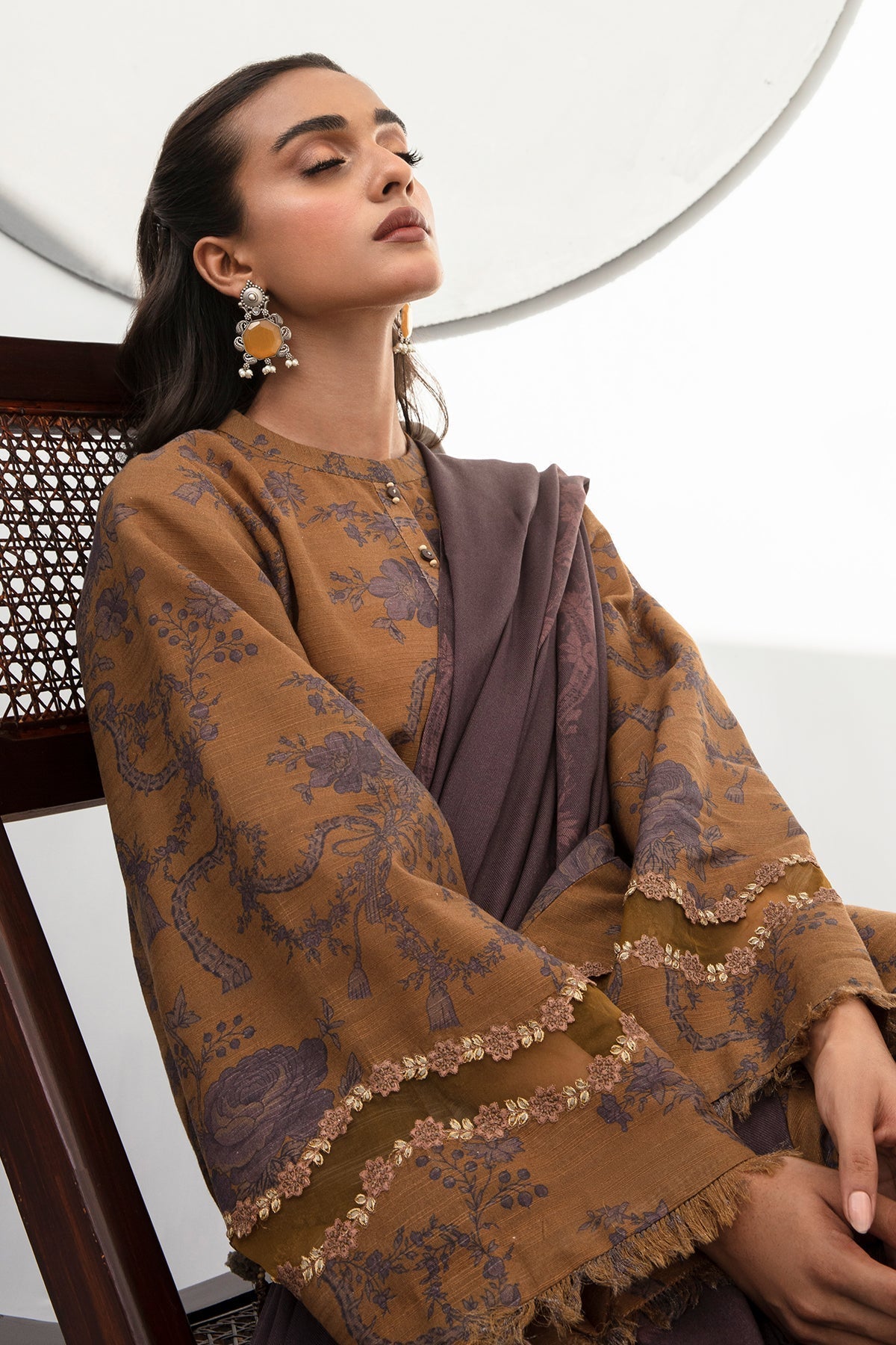 3 Piece - Unstitched Digital Printed Khaddar Fabric With Khaddar Shawl