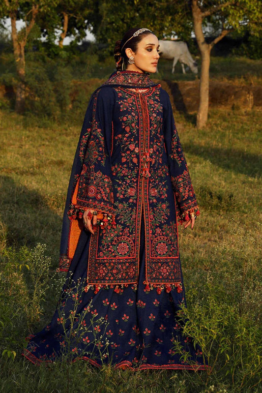 3 Piece - Unstitched Fully Embroided Dhanak Fabric With Embroided Dhanak shawl RS-695