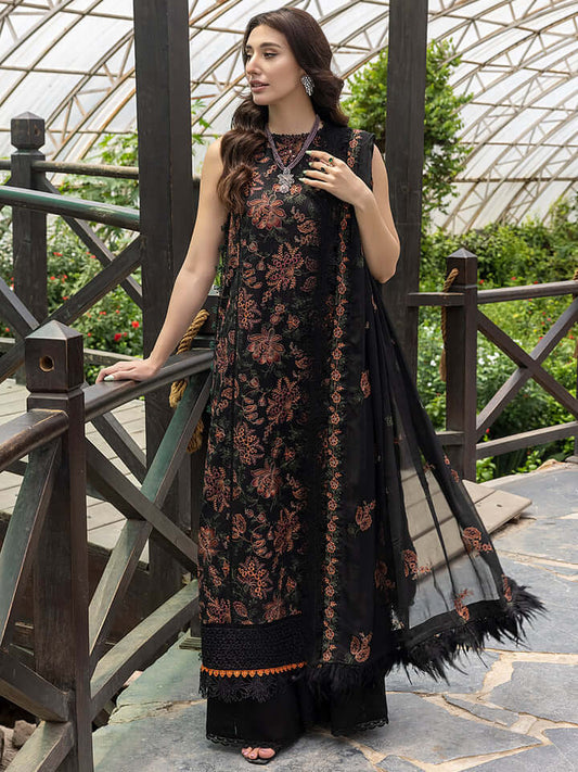 Linen - 3 Piece Unstitched Fully Embroided Dress