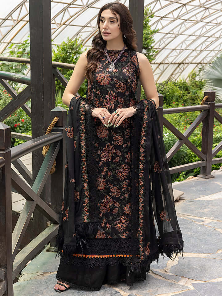 Linen - 3 Piece Unstitched Fully Embroided Dress