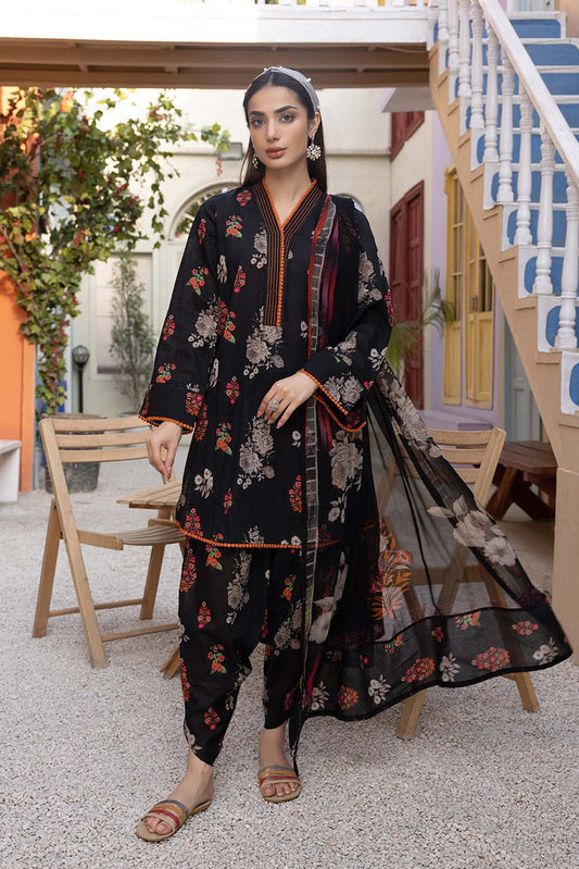 3 Pc Unstitched Linen Fabric With Linen Dupatta