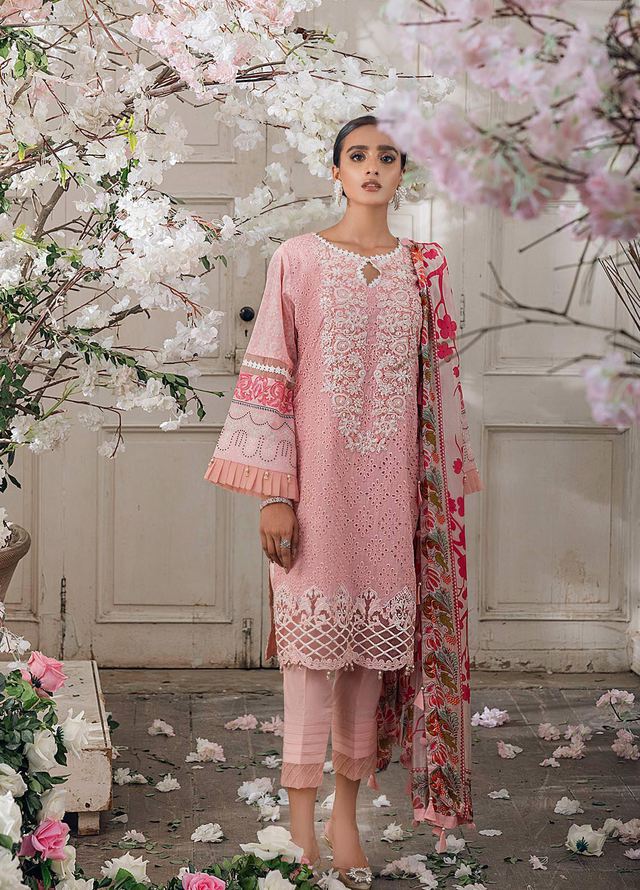 3 Piece - Unstitched Fully Embroided Lawn Fabric