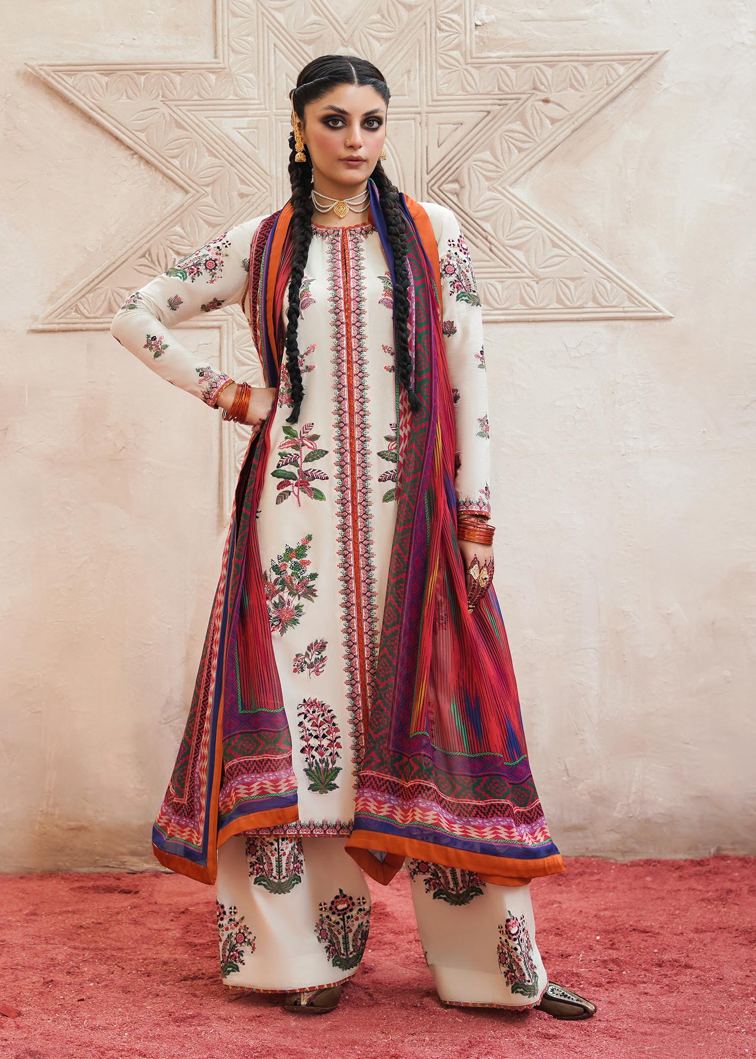 Linen - 3 Piece Unstitched Fully Embroided Suit