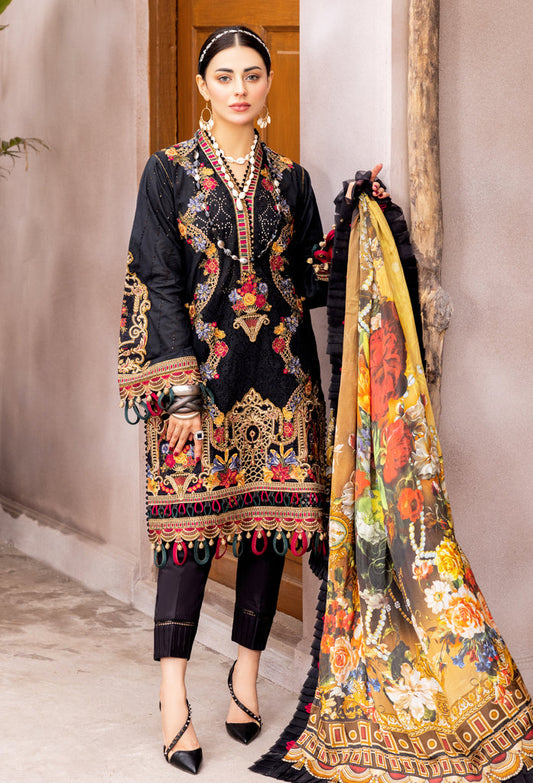 3 Piece - Unstitched Fully Embroided Lawn Fabric