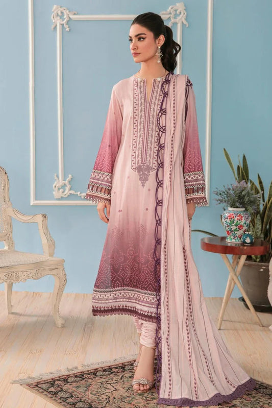 3 Piece - Unstitched Linen Fabric With Linen Dupatta
