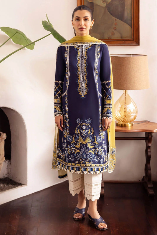 3 Piece - Unstitched Fully Embroided Lawn Fabric ZH 809