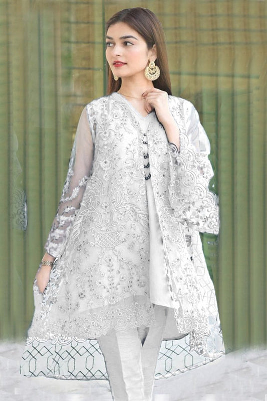 2 Piece - Organza Embroided Front side With Inner Linen Fabric