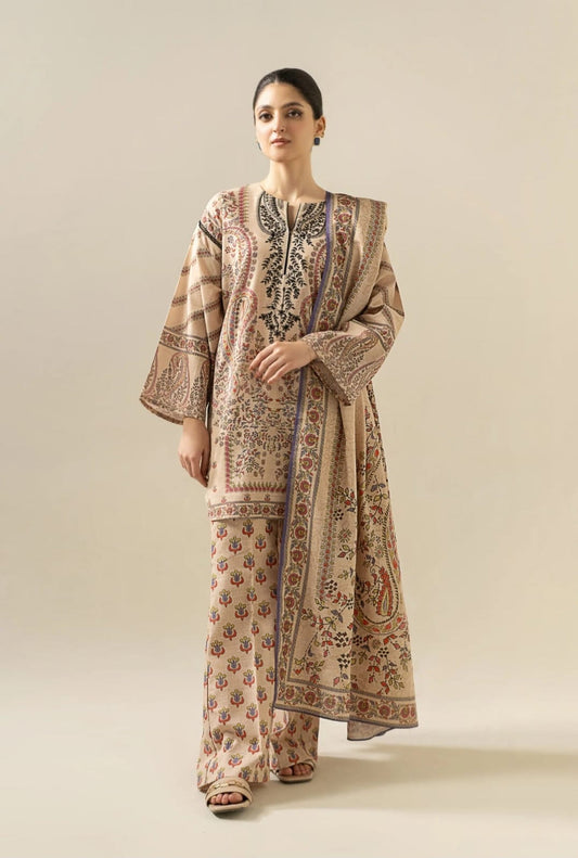 3 Piece - Unstitched Digital Printed Lawn Fabric