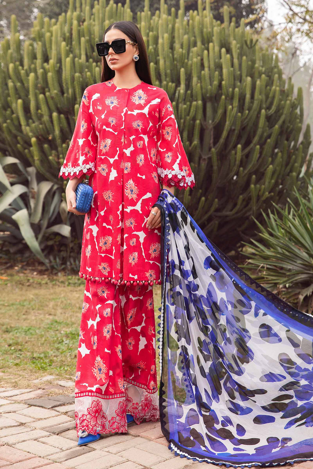 3 Piece- Unstitched Digital Printed Lawn Fabric