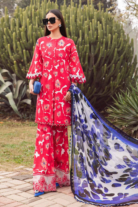 3 Piece- Unstitched Digital Printed Lawn Fabric