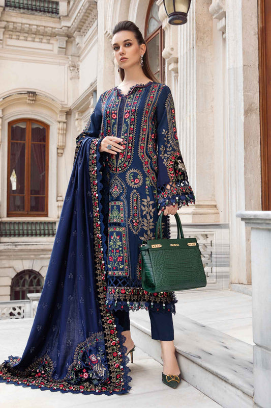 3 Piece - Unstitched Fully Embroided Dhanak Fabric MB-965