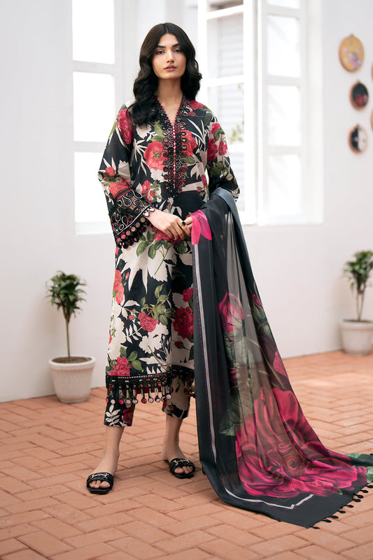 3 Piece - Unstitched Digital Printed Lawn Fabric BQ-03